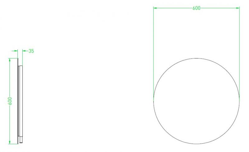 Sanibell Ink SP25 rundt spejl m/alu ramme, backlight, varme og sensor Ø60 Sanibell Ink SP25 rundt spejl m/alu ramme, backlight, varme og sensor Ø60