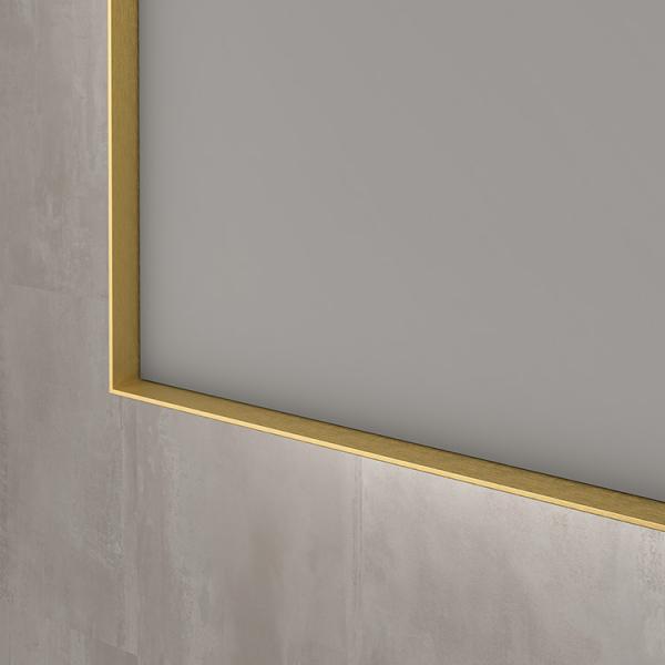 Sanibell Ink SP32 firkantet spejl m/backlight, varme og sensor 70 x 80 cm - Børstet mat guld Sanibell Ink SP32 firkantet spejl m/backlight, varme og sensor 70 x 80 cm - Børstet mat guld