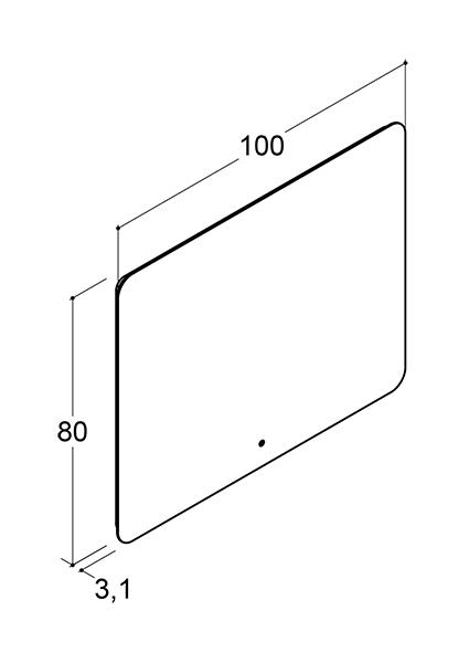 Dansani Glow 100 spejl med lysdæmper Dansani Glow 100 spejl med lysdæmper