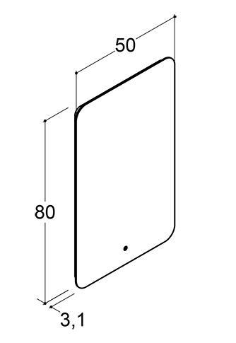 Dansani Glow 50 spejl med lysdæmper Dansani Glow 50 spejl med lysdæmper