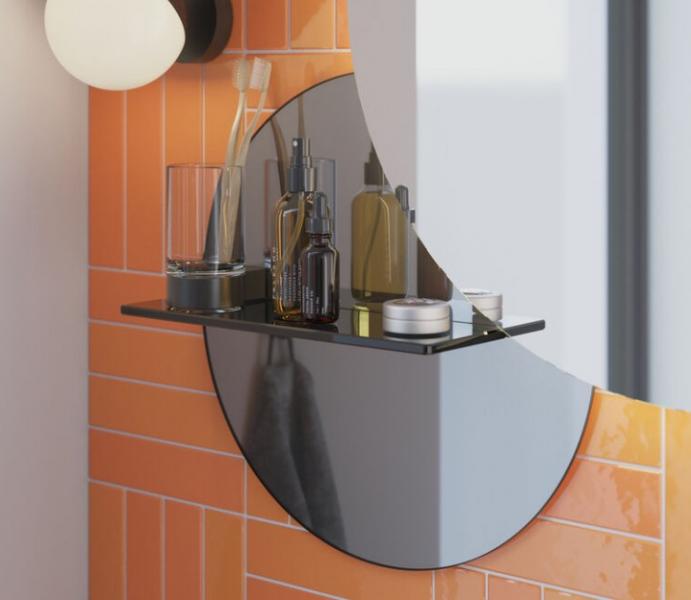 Dansani Present spejl m/glashylde Ø40 cm Dansani Present spejl m/glashylde Ø40 cm