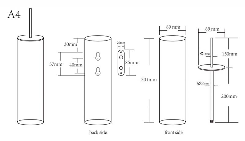 Cassøe A4 toiletbørste t/væg - Børstet messing Cassøe A4 toiletbørste t/væg - Børstet messing
