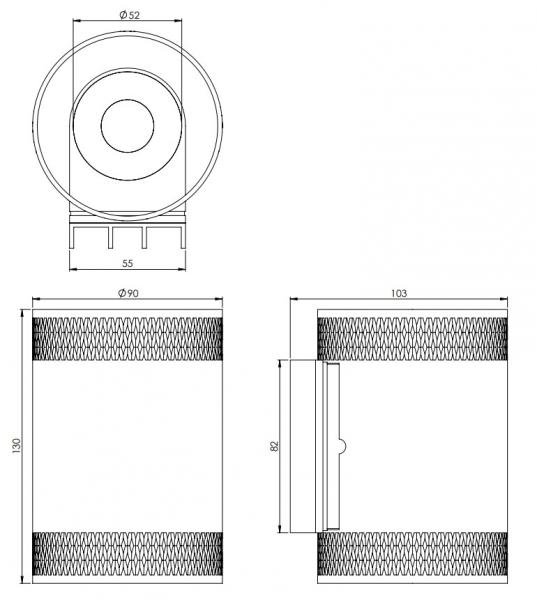 Cassøe Aura væglampe m/crystal cut - Mat bronze