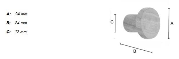 Beslagsboden B407 møbelknop i træ - Lys ask