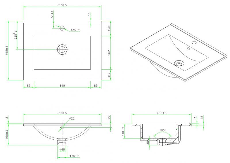 Cassøe Crown Frame 60 møbelsæt m/skuffer - Hvid Cassøe Crown Frame 60 møbelsæt m/skuffer - Hvid