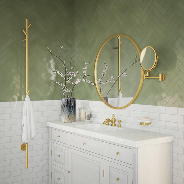 Smedbo Outline kosmetikspejl m/svingarm og 7 x forstørrelse - Børstet messing Smedbo Outline kosmetikspejl m/svingarm og 7 x forstørrelse - Børstet messing