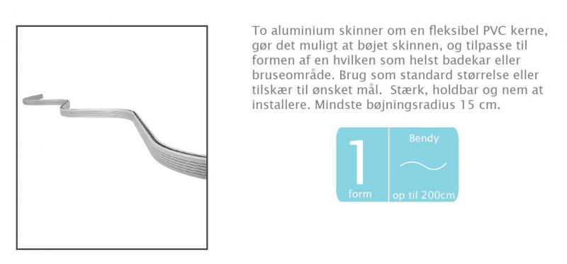 Hefe Bendy forhængsstang - Hvid Hefe Bendy forhængsstang - Hvid
