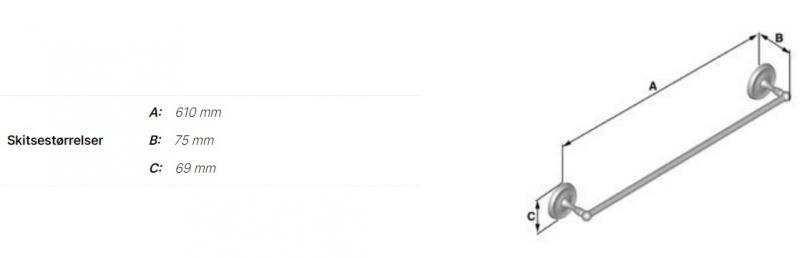 Smedbo Villa enkel håndklædestang - Krom Smedbo Villa enkel håndklædestang - Krom