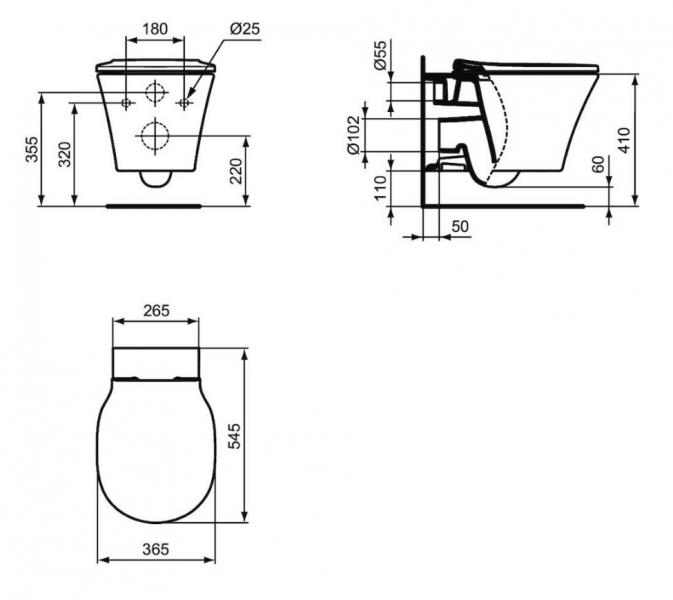Ideal Standard Connect Air væghængt toilet Aquablade inkl. sæde m. Softclose og Easy Lift-off - Mat sort Ideal Standard Connect Air væghængt toilet Aquablade inkl. sæde m. Softclose og Easy Lift-off - Mat sort