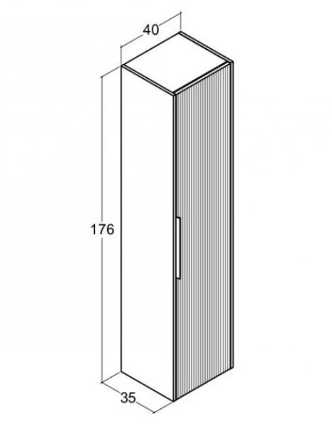 Dansani Mido+ Classic højskab m/1 låge - Stribet/mat lyseblå Dansani Mido+ Classic højskab m/1 låge - Stribet/mat lyseblå