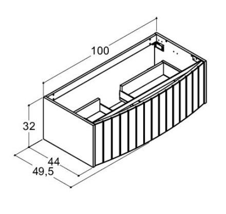 Dansani Luna Vintage 100 vaskeskab m/skuffe og riller - Valgfri farve Dansani Luna Vintage 100 vaskeskab m/skuffe og riller - Valgfri farve