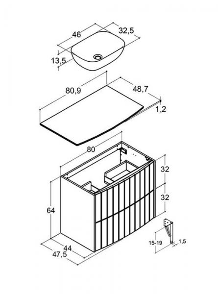 Dansani Luna Vintage 80 møbelsæt m/Stadium vask og riller - Natur eg/valgfri farve Dansani Luna Vintage 80 møbelsæt m/Stadium vask og riller - Natur eg/valgfri farve
