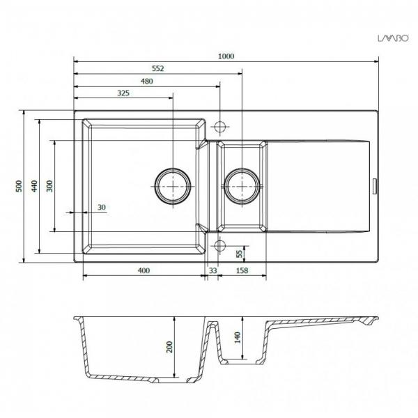 Lavabo Amsterdam 15 kompositkøkkenvask - Antracit/krom Lavabo Amsterdam 15 kompositkøkkenvask - Antracit/krom