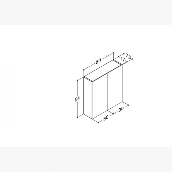 Dansani Mido+ Select 60 spejlskab - Hvid blank Dansani Mido+ Select 60 spejlskab - Hvid blank