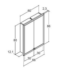 Dansani In-Built spejlskab - 60 Dansani In-Built spejlskab - 60
