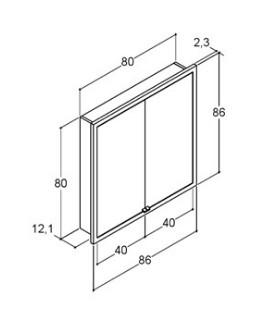 Dansani In-Built spejlskab - 80 Dansani In-Built spejlskab - 80