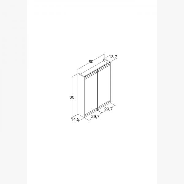 Dansani Level spejlskab 60 m/LED og lysstyring - Valgfri farve Dansani Level spejlskab 60 m/LED og lysstyring - Valgfri farve