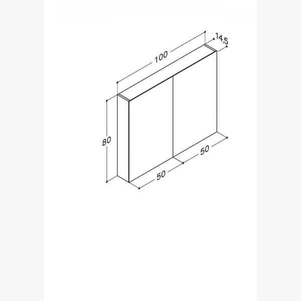 Dansani Style spejlskab 100 m/lysstyring - Valgfri farve Dansani Style spejlskab 100 m/lysstyring - Valgfri farve