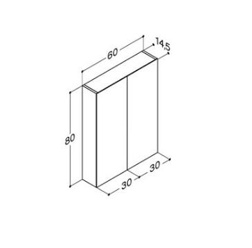 Dansani Style spejlskab 60 m/lysstyring - Hvid mat lak Dansani Style spejlskab 60 m/lysstyring - Hvid mat lak