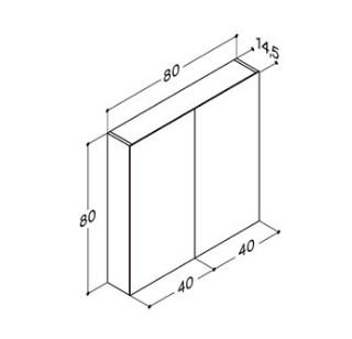 Dansani Style spejlskab 80 m/lysstyring - Hvid mat lak Dansani Style spejlskab 80 m/lysstyring - Hvid mat lak