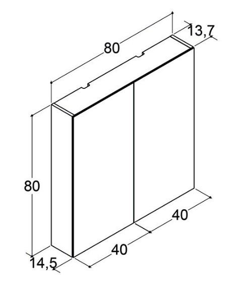 Dansani Style spejlskab 80 m/lysstyring - Lys eg Dansani Style spejlskab 80 m/lysstyring - Lys eg