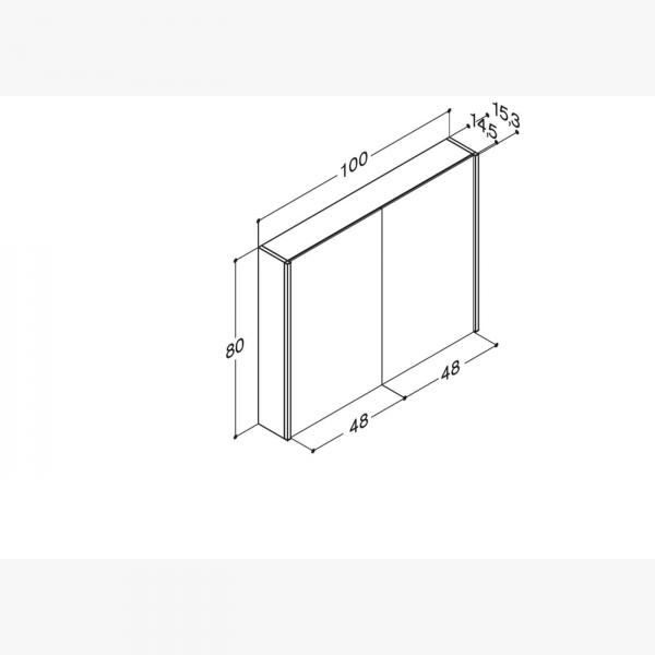 Dansani Ambi spejlskab 100 m/lodret lys og lysstyring - Valgfri farve Dansani Ambi spejlskab 100 m/lodret lys og lysstyring - Valgfri farve