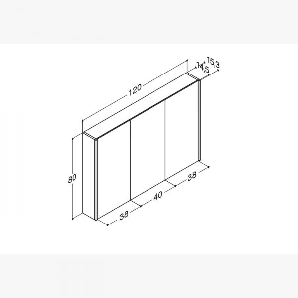 Dansani Ambi spejlskab 120 m/lodret lys og lysstyring - Hvid mat lak Dansani Ambi spejlskab 120 m/lodret lys og lysstyring - Hvid mat lak