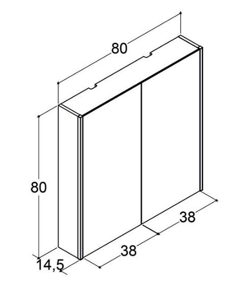 Dansani Ambi spejlskab 80 m/lodret lys og lysstyring - Eg noir Dansani Ambi spejlskab 80 m/lodret lys og lysstyring - Eg noir