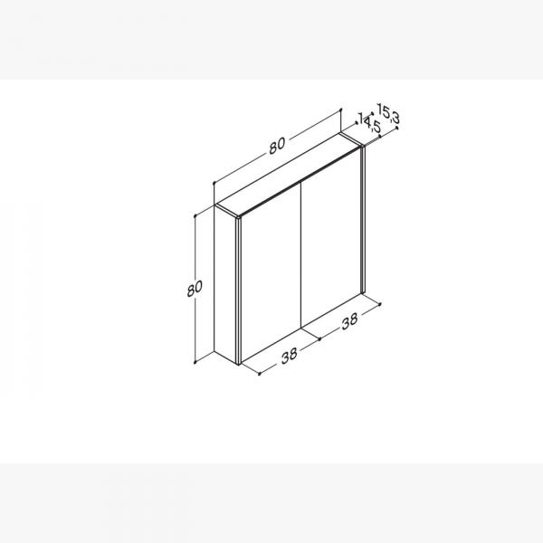 Dansani Ambi spejlskab 80 m/lodret lys og lysstyring - Hvid mat lak Dansani Ambi spejlskab 80 m/lodret lys og lysstyring - Hvid mat lak