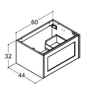 Dansani Luna Classic 60 underskab m/skuffe og rammefront - Brun eg/hvid mat Dansani Luna Classic 60 underskab m/skuffe og rammefront - Brun eg/hvid mat