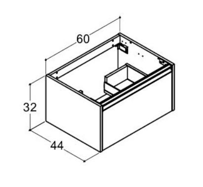 Dansani Luna Classic 60 vaskeskab m/skuffe og integreret greb - Valgfri farve Dansani Luna Classic 60 vaskeskab m/skuffe og integreret greb - Valgfri farve