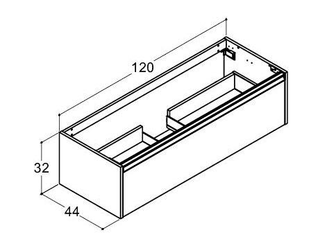 Dansani Luna Classic 120 vaskeskab m/skuffe og integreret greb - Natur eg Dansani Luna Classic 120 vaskeskab m/skuffe og integreret greb - Natur eg