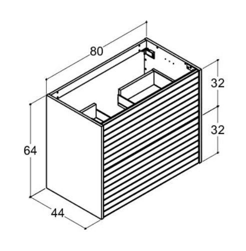 Dansani Luna Classic 80 vaskeskab m/skuffer og lameller - Eg noir Dansani Luna Classic 80 vaskeskab m/skuffer og lameller - Eg noir