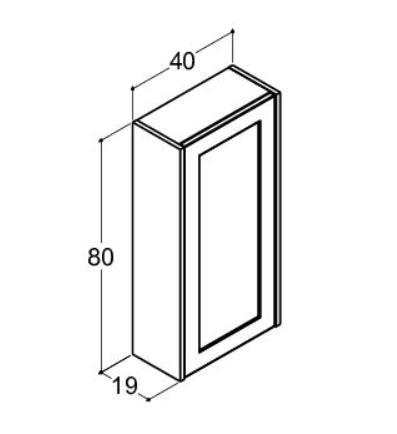 Dansani Luna Classic overskab m/låge og rammefront - Højrehængslet - Valgfri farve Dansani Luna Classic overskab m/låge og rammefront - Højrehængslet - Valgfri farve
