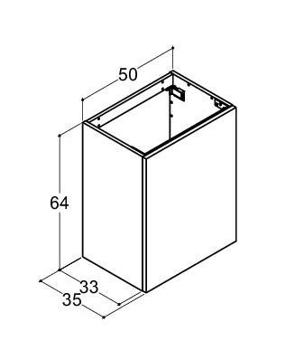 Dansani Luna Urban 50 mini vaskeskab m/låge - Venstrehængslet - Hvid mat