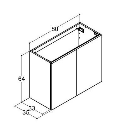 Dansani Luna Urban 80 mini vaskeskab m/låger - Hvid mat Dansani Luna Urban 80 mini vaskeskab m/låger - Hvid mat