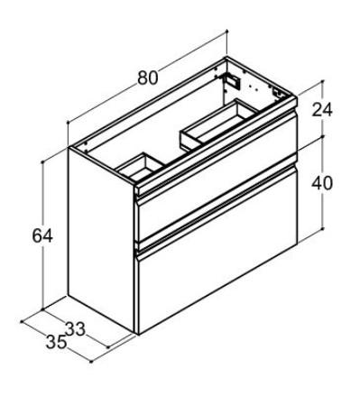 Dansani Luna Mini vaskeskab 80*48 m/skuffer - Valgfri farve Dansani Luna Mini vaskeskab 80*48 m/skuffer - Valgfri farve