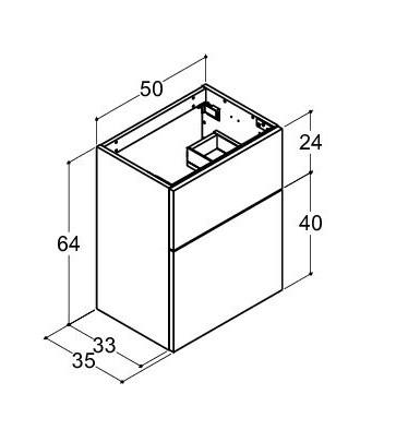 Dansani Luna vaskeskab 50x64 m/skuffer - Hvid mat Dansani Luna vaskeskab 50x64 m/skuffer - Hvid mat