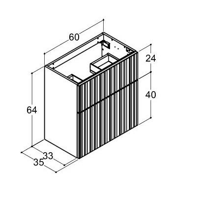 Dansani Luna vaskeskab 60x64 m/skuffer - Hvid mat/riflet Dansani Luna vaskeskab 60x64 m/skuffer - Hvid mat/riflet