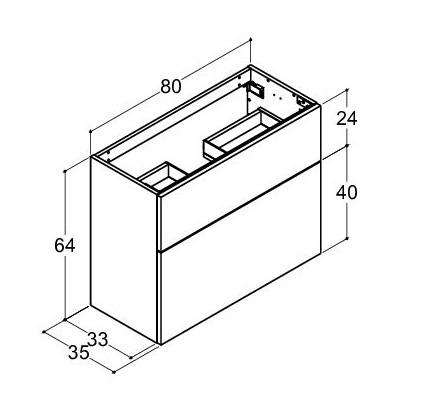 Dansani Luna Mini vaskeskab 80x64 m/skuffer - Hvid mat Dansani Luna Mini vaskeskab 80x64 m/skuffer - Hvid mat
