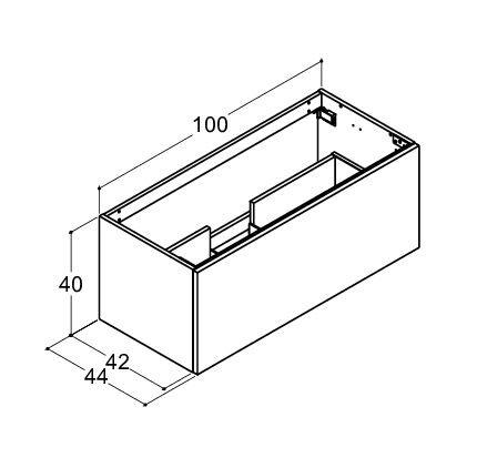 Dansani Luna Urban 100x40 vaskeskab m/skuffe - Mat hvid