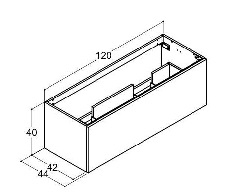 Dansani Luna Urban 120x40 dobbelt vaskeskab m/skuffe - Hvid mat Dansani Luna Urban 120x40 dobbelt vaskeskab m/skuffe - Hvid mat