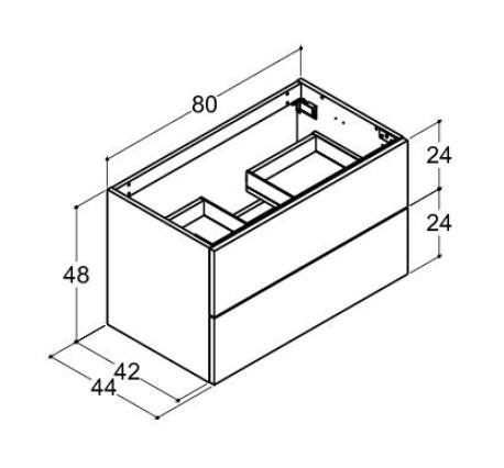 Dansani Luna Urban 80 møbelsæt m/Kantate vask og skuffer - Brun eg Dansani Luna Urban 80 møbelsæt m/Kantate vask og skuffer - Brun eg