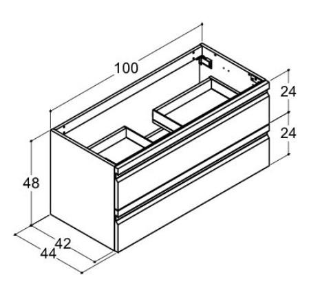 Dansani Luna Urban vaskeskab 100*48 m/skuffer - Valgfri farve Dansani Luna Urban vaskeskab 100*48 m/skuffer - Valgfri farve