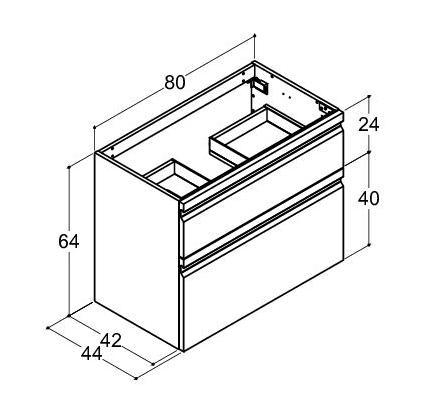Dansani Luna Urban 80 møbelsæt m/Kantate vask og integrerede greb - Høj - Hvid mat Dansani Luna Urban 80 møbelsæt m/Kantate vask og integrerede greb - Høj - Hvid mat