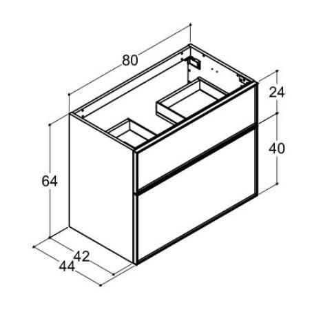 Dansani Luna Urban vaskeskab 80x64 m/skuffer - Valgfri farve/sort ramme Dansani Luna Urban vaskeskab 80x64 m/skuffer - Valgfri farve/sort ramme