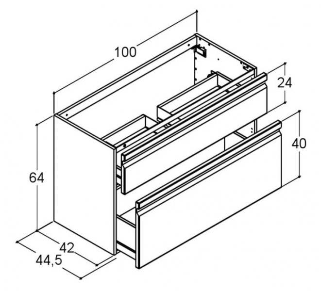 Dansani Luna Urban 100 møbelsæt m/Kantate vask og integrerede greb - Høj - Hvid mat Dansani Luna Urban 100 møbelsæt m/Kantate vask og integrerede greb - Høj - Hvid mat