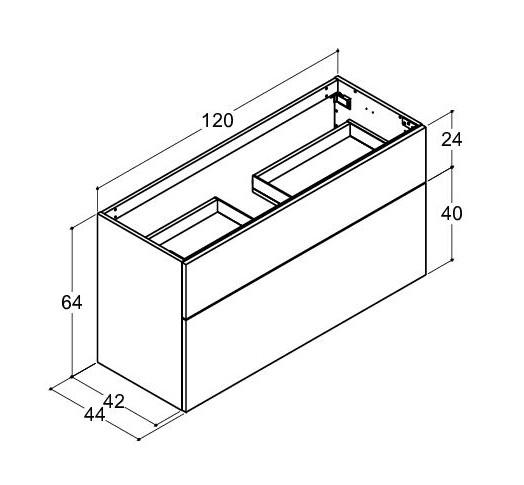 Dansani Luna vaskeskab 120x64 m/skuffer - Hvid mat Dansani Luna vaskeskab 120x64 m/skuffer - Hvid mat