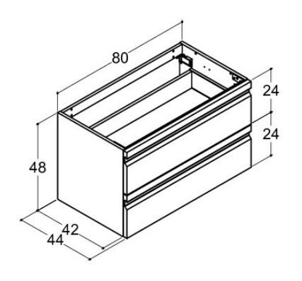 Dansani Luna Urban vægskab 80*48 m/integrerede greb - Valgfri farve Dansani Luna Urban vægskab 80*48 m/integrerede greb - Valgfri farve