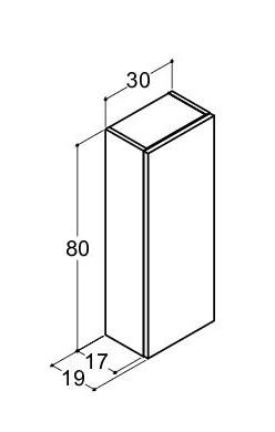 Dansani Luna Urbanoverskab - Højrehængslet - Natur eg